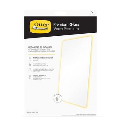 Protector de Pantalla de Cristal Templado OtterBox Premium Glass para iPad Pro 11" (2024), Protección avanzada contra arañazos, Antimicrobiano