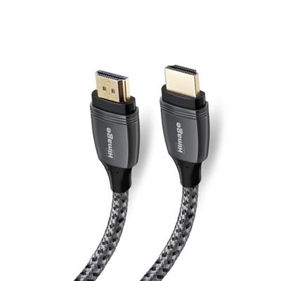 HImage Gecertificeerde HDMI-kabel, mannelijk, 24 K vergulde stekkers, textielmantel, 8K Ultra HD, met ethernet, 3 m lengte
