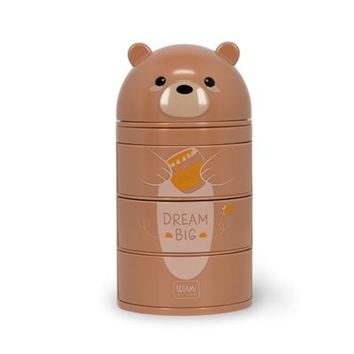 Legami - Desk Organiser, Desk Organiser with 3 Side Opening Drawers, Top Compartment with Sliding Closure, Teddy Bear Theme