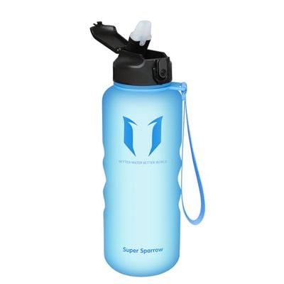 Super Sparrow Borraccia Sportiva & Bottiglia Bambini Senza Perdite - Borraccia Sportiva con Cannuccia - 1.5L Bottiglia Acqua Riutilizzabile di Grande Capacità - Senza BPA