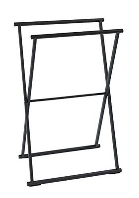 WENKO Toallero Lava negro mate - Perchero de pie, plegable, Acero, 53.5 x 80.5 x 35 cm, Negro