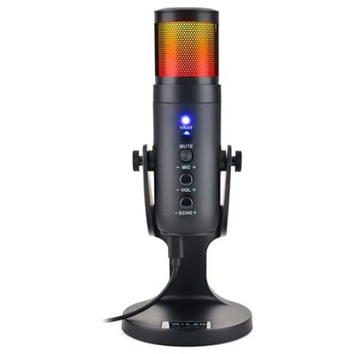 THE G-LAB K-Mic NATRIUM Gaming Microphone RGB Audio, Anti-Vibration Support - USB Desktop Microphone Ideal for Gaming, Streaming, Podcast, Twitch, Youtube for PC/PS4/PS5 - NEW 2022