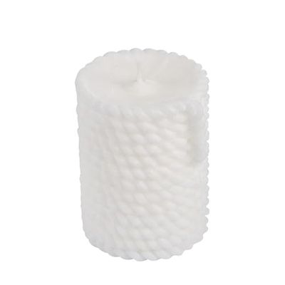 Homéa, Kaars, touwtje, Ø 6,2 x H 8,3 cm, blauw golf, kleur: wit
