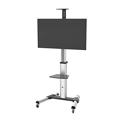 PureMounts PDS-0001C Single Screen TV standaard, VESA: tot 600x400 mm zilvergrijs/zwart