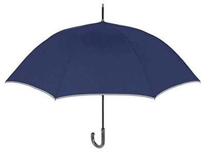 PERLETTI Paraply Man Golf 69cm Automatiskt Ljus med Kantkanter Reflective Curved Anti-Wind Microfiber Camping & Vandring, Blå (Blå), En Storlek