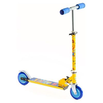 ODS -42032 Hot Wheels Skuter Regulowana Wysokość cm 80, Tylne Koło z Hamulcem, 100% Stal, Maksymalny zasięg 50 kg, Kolor Niebieski, Niebieski, Pomarańczowy, 4+, 42032