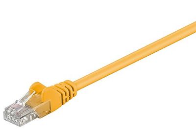 Goobay 68433 CAT 6 Câble de Liaison, U/UTP, Jaune, 0.5m Longueur de Câble