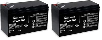 Atlantis 12v 9 ah Hermetic Lead Battery (VRLA), Convient pour UPS(onduleur), vidéosurveillance, systèmes d'alarme, mobilité électrique, Jouets, F2 6.3mm faston Connection, A03-BAT12-9.0A (Lot de 2)