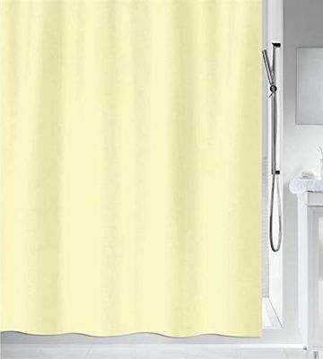 Spirella Primo Collection, Textile Shower Curtain, 180 x 200, 100% Polyester, Yellow