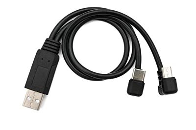 SYSTEM-S USB 3.1 Kabel 30 cm Type C & 2.0 Micro B Mannelijk naar A Plug Hoek in Zwart
