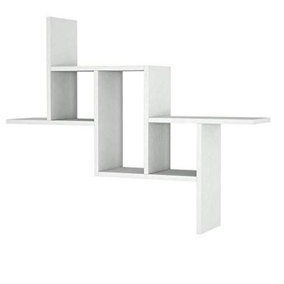moebel17 Étagères, Bois d'ingénierie, Blanc, 107,2 x 81,8 x 22 cm
