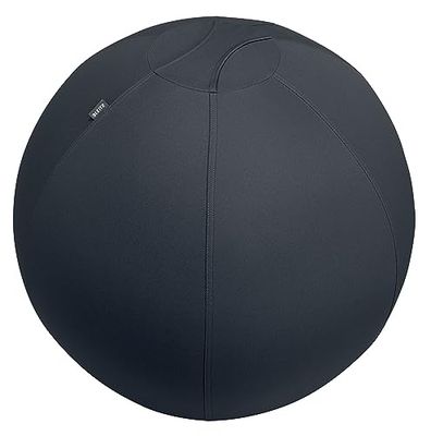 Leitz Balón de Asiento Ergo Active Antideslizante, Diseñado Ergonómicamente como Alternativa a la Silla de Escritorio, 75 cm de Diámetro, Incluye Funda de Tela, Bomba Aire Manual, 2 Tapones, 65430089