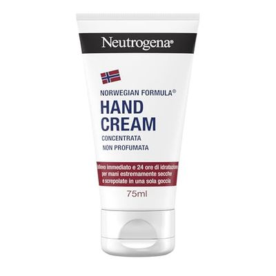 Neutrogena Crema de Manos Concentrada sin Perfume (75 ml), crema de manos reparadora para pieles sensibles, crema para manos agrietadas y secas con glicerina y vitamina E