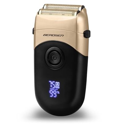 Berdsen Men's Electric Foil Shaver Electric Shaver Precision Razor LCD Black Gold