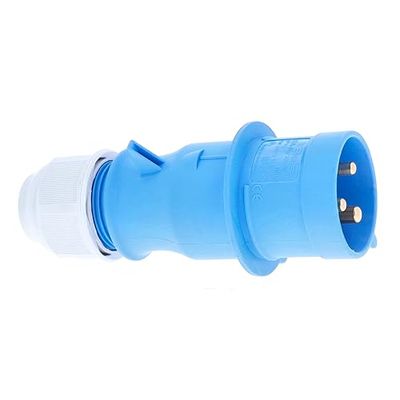 as - Schwabe Tomada CEE para caravana - tomada de exterior 230 V / 32 A com terminais de parafuso - compatível para autocaravanas - para uso ao ar livre - IP44 - azul