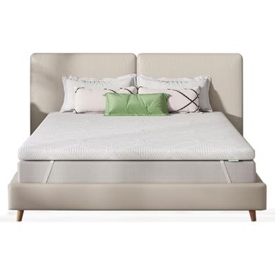 Novilla Surmatelas 150 X 190 CM, Surmatelas en Mousse à Mémoire de Forme Gel, Épaisseur 5 CM, avec Design Antidérapant et Certification de Sécurité, sans Odeur, Housse Lavable
