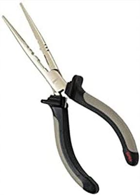Rapala - Pince de Pêche Fisherman’s Pliers - Matériel de Pêche en Acier au Carbone Finition Nickelée - Article de Pêche avec Poignées Co-Moulées - Ressort Double Lame - 22cm - Gris/Noir