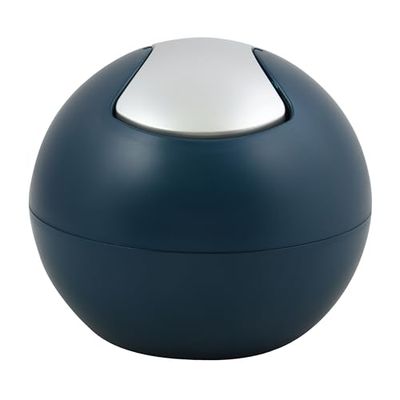 Spirella Poubelle Salle de Bains Récipient à cosmétiques 1 Litre Finition Brillante ou Mate Boîte à ordures à Couvercle pivotant Poubelle à Table Pétrole Mat