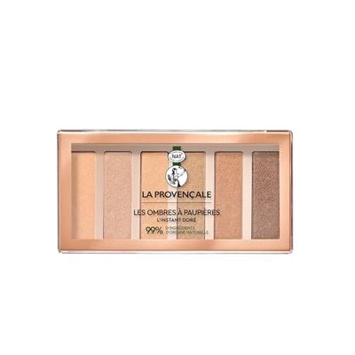 La Provençale - Les Ombres à Paupières L'Instant Doré - Fard À Paupières - 99% d’ingrédients d’origine naturelle - À l'Huile d'Olive Bio AOP Provence - 6 teintes aux Reflets Rosés, Dorés et Cuivrés