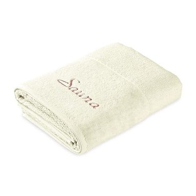 Frottana Pearl Drap de Sauna 80 x 200 cm, Coton, Beige, 80 cm x 200 cm