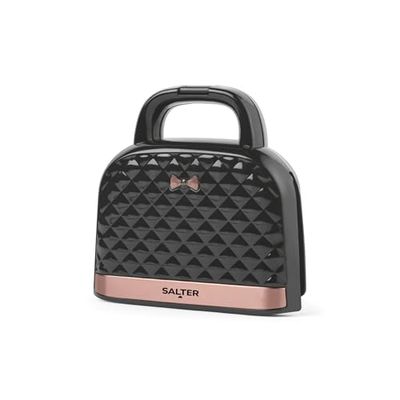 Salter Sandwich Toaster – Handbag Shape Toastie Maker, Non-Stick, Deep Fill Snack Maker, Cook 2 Toasted Sandwiches, 4 Slice Grill Press, Automatic Temperature Control, Cool Touch Handle, 750W, EK3677