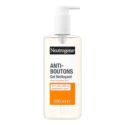 Neutrogena | Gel Nettoyant Anti-Boutons (flacon-pompe de 200 ml) – Nettoyant visage à l'acide salicylique (2%) – Élimine l'excès de sébum et les impuretés pour une peau plus nette en seulement 1 jour*