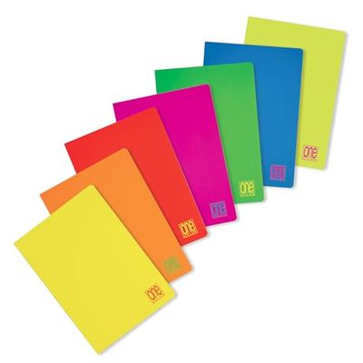 Blasetti One Color FLUO A4 Notebook Maxi Notebooks with Jolly Page, Pack of 10, 80 g Paper, Monochrome Cover - Ruling 0B - Rules with Margins 3rd Grade