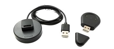 System-S USB 2.0 kabel 100 cm laadstation voor Xiaomi Amazfit Cheetah Pro afneembare adapter in zwart