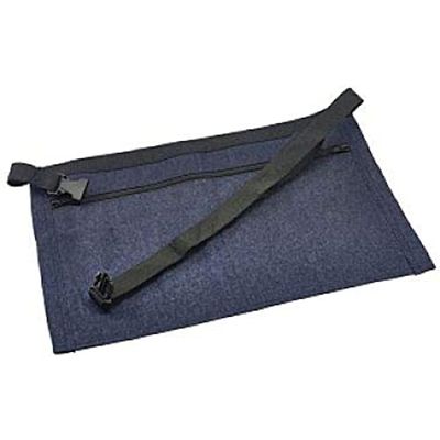 Genware Blue Denim Money Apron, 450mm Length, 340mm Width, 2 Zipped & 2 Open Pockets
