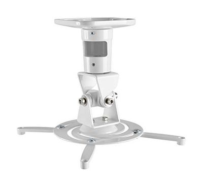AMER MOUNTS Suporte para projetor - suporte de teto universal LCD DLP basculante giratório de 360 graus até 14 kg, cor branca