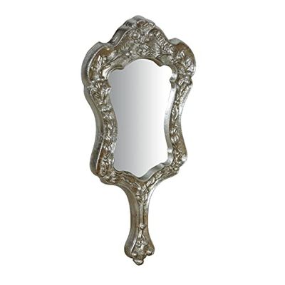 Biscottini Miroir à Main 20x4x38 cm en Bois | Miroir Portable décoratif et Miroir de Maquillage Fille et Fille | Miroir de Coiffure Portable