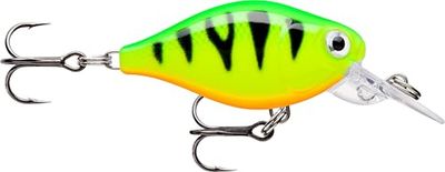 Rapala - X -light manovella a ginnastica mid runner pellicola in plastica esca - inondazione dell'acqua senza esca - Avvio morto 1,8 m - dimensioni 3,5 cm / 4g - Made in Estonia - Tiger del fuoco
