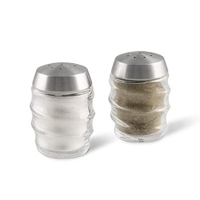 Cole & Mason H311810 Bray, Saliera e Pepiera, Set di Agitatori di sale e pepe, Acciaio Inossidabile, vetro, 70mm