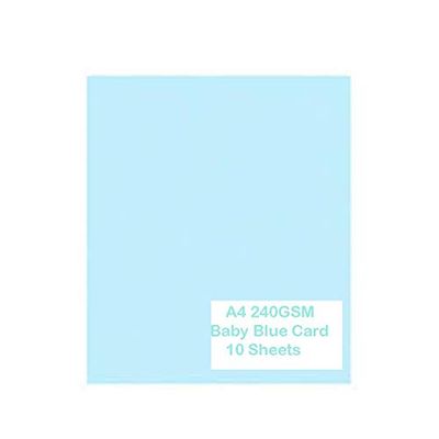 ARK A4 240gsm Colored Card Stock Pack of 10 Sheets (Baby Blue)