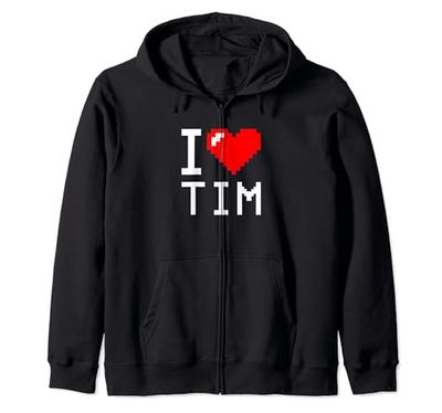 I Heart Tim, I Love Tim Nome Personalizzato Felpa con Cappuccio