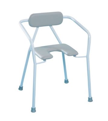Homecraft Comfort Shower Chair, Ergonomic Shower Chair with Cut-Out for Hygenic Independent Self-Cleaning, Padded Backrest and Seat, Comfort Stool with Armrests for Prolonged Seating for Bathrooms