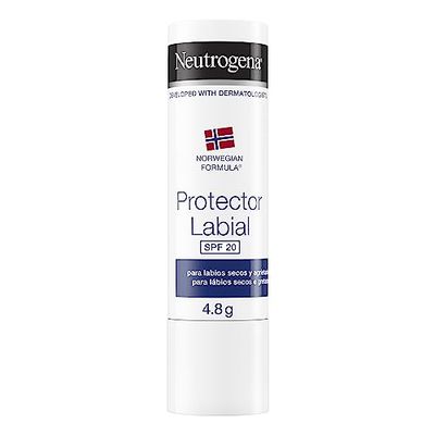 Neutrogena Fórmula Noruega Protector Labial SPF 20 (3 x 4,8g), bálsamo labial con protector solar para labios secos, bálsamo hidratante que protege de los rayos UVA y UVB