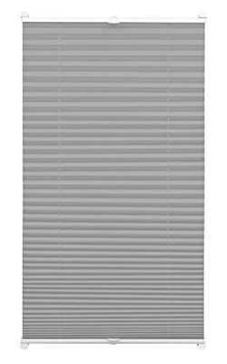 Gardinia EASYFIX Pleated Blind with 2 Operating Rails Slate 75 x 130, Fabric 100% Polyester