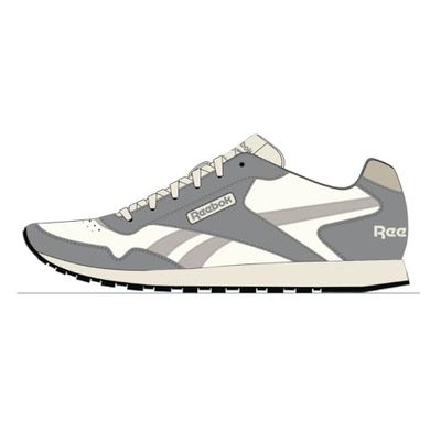 Reebok Unisex Glide sneakers, PUGRY3/FTWWHT/DRKGRN, 2.5 UK, Pugry3 Ftwwht Drkgrn, 34 EU