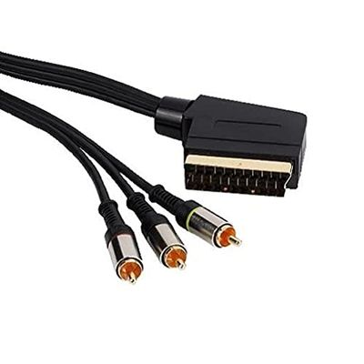 Hama Cavo di collegamento video 3 RCA – spina Scart, 2 m