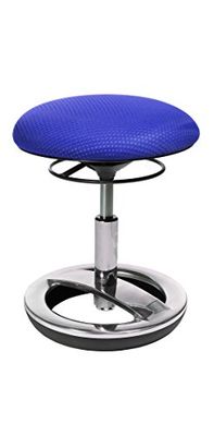 Topstar Sitness Bobby, kruk voor kinderen, lage zithoogte: 38-46 cm, voet ring gepolijst aluminium, stoffen bekleding, blauw