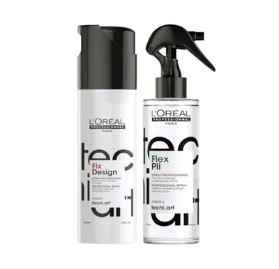 L'Oréal Professionnel, Duo Styling Fixation Forte & Mémoire de Forme, Pour des Coiffures Ondulées avec Volume & Boucles Dynamiques, Spray Coiffant Fixant + Spray Thermo-Modelant, Non Gras ni Collant T