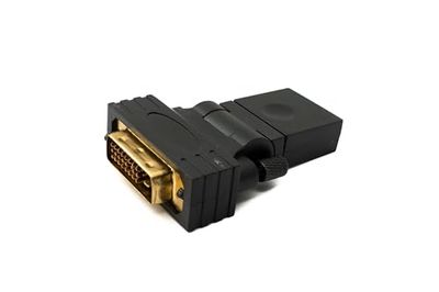 System-S Adaptateur DVI D 24+1 mâle vers HDMI 1.4 Standard Femelle plaqué Or Angle Variable 2K 30Hz Full HD 144Hz