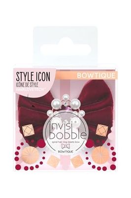 Invisibobble Bowtique "Take a Bow" Hair Bow, 1 x Hair Bow, Bordeaux Red with Pearls, Hair Accessories for Girls & Women, Limited Collection British Royal