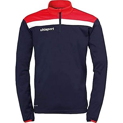 Uhlsport Offense 23 Zip Top 1/4 voetbalshirt voor heren, marineblauw/rood/wit, 116