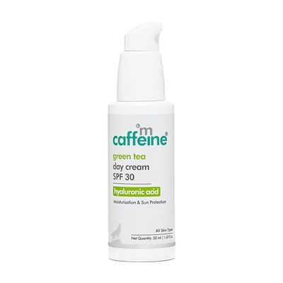 mCaffeine Green Tea Crema Giorno SPF 30 - Crema idratante viso senza olio - Idrata la pelle, riduce le macchie scure, combatte l'invecchiamento precoce - Non appiccicosa - 50 ml