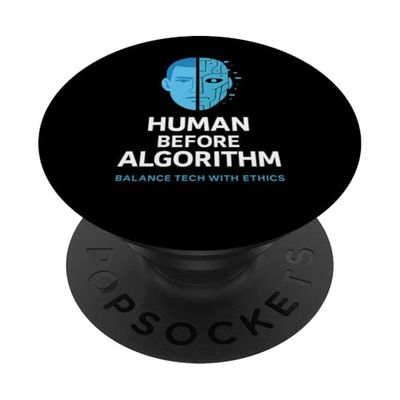 El ser humano antes que el algoritmo: ética de la IA, gráfico, conciencia tecnológica PopSockets PopGrip Adhesivo