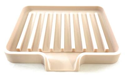 Happitasa Portasapone in silicone e porta spugna con scivolo di scarico, confezione da 2 (dollaro della sabbia, 13,2 x 10,2 cm)