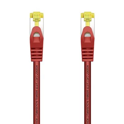 AISENS A146-0468 Cable de red latiguillo RJ45 LSZH Cat.7 600 MHz S/FTP PIMF AWG26, rojo, 25cm