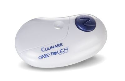 Culinare C50600 One Touch Ouvre Boîte Automatique, Blanc, Plastique/Acier Inoxydable, Fonctionne sur piles/utilisation mains libres/retrait magnétique du couvercle, Garantie de 2 ans